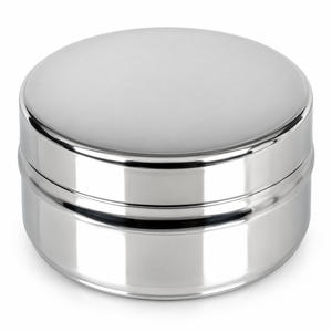 Boîte à lunch ronde en acier inoxydable à double étage avec couvercle hermétique pour la conservation de la fraîcheur - Product Image 1