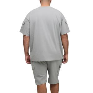 Ensemble T-shirt et short 100 % coton pour homme – Collection été 2 pièces – Qualité supérieure, coupe oversize personnalisable - Product Image 6