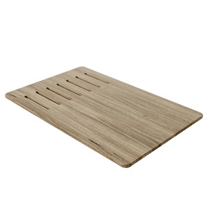 Tabla de cortar rectangular de madera con mango, tabla de cortar de cocina con vetas de madera natural - Product Image 4