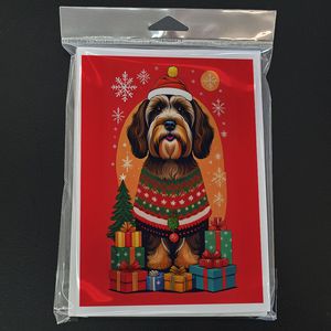 Cartes de voeux de Noël de vacances de Terrier tibétain lunatique Pack de 8 A7 Taille 5x7 Cartes de note vierges avec enveloppes - Product Image 3