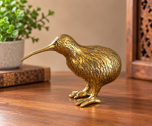 Sculpture artisanale en laiton d'oiseau kiwi, figurine d'oiseau exotique sans ailes, statue métallique détaillée d'oiseau sauvage, ornement de décoration de luxe pour la maison - Product Image 5