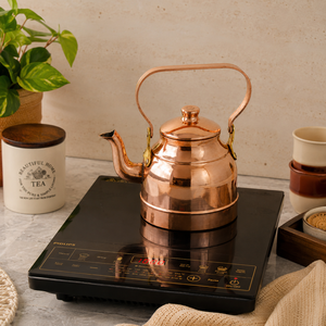 Handmade Pure Copper Tea <b>Kettle</b> for <b>Induction</b> Cooktop, Vintage Water Boiler Pot, Home Décor Tea Server, Custom Kitchenware Gift - Product Image 4