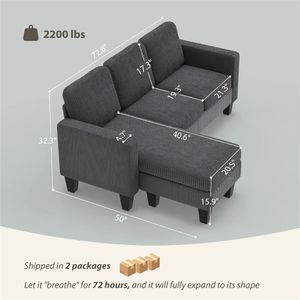 Divano a L Grigio Scuro per Soggiorno - Product Image 6