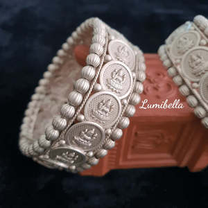 Gold Plated Ethnic Temple Style <b>Bangles</b> <b>Copper</b> & Brass Matte Finish 2x4 Size - Product Image 1