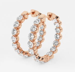 <b>Hoops</b> Earrings Diamond Earrings Gold and <b>Silver</b> Earrings Natural and Lab Grown Diamonds Earrings <b>Hoops</b> Fine Jewelry for Women - Product Image 5