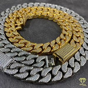 Cadena de Eslabones Cubanos Miami Gruesos de Plata de Ley 925 con Diamantes de Moissanita, Joyería Geométrica Hip Hop para Hombre - Product Image 2