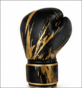 ถุงมือชกมวย MMA แบบผูกเชือก หนัง PU 14 ออนซ์ สีดำทอง แบบนิ้วแยก สำหรับฝึกซ้อมสำหรับผู้ชาย - Product Image 1