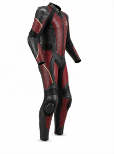 Climate Chest Perforated One-Piece Leather Motorcycle <b>Suit</b> | <b>Red</b> Black Brown| OEM ODM Manufacturer | Premium Design Quality | - Product Image 3