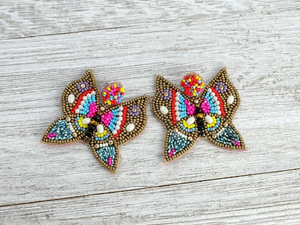 Elegantes Pendientes Colgantes Ligeros de Lino con Bordado de Cuentas de Algodón Estilo Budista, Accesorio de Moda Personalizable por MULTI CRAFT - Product Image 3