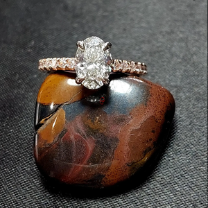 2 carat Women's Rose Gold Oval Brilliant Cut Diamond <b>Solitaire</b> Engagement <b>Ring</b> Classic Style Natural Diamond Jewelry luxury - Product Image 1