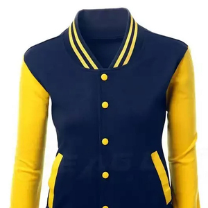 Women's Color Block Varsity Jacket <b>Covered</b> <b>Button</b> Knitted Bomber Coat Breathable Windproof Winter Women Letterman Jacket - Product Image 5