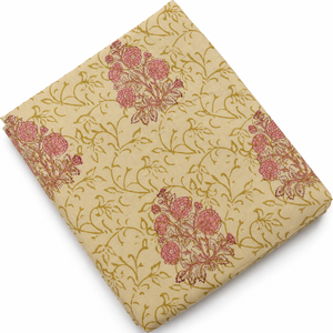 Algodón Orgánico Premium Ecológico de Jaipur, Tejido a Mano con Estampado Floral Índigo, Ligero, 90 GSM, Transpirable y de Secado Rápido para el Hogar - Product Image 5