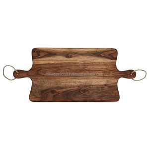 Stylish Multi-Purpose Wooden <b>Chopping</b> <b>Block</b> with Handle for Serving & Cutting - Product Image 5