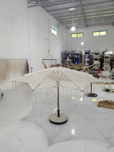 Parasol de plage en coton macramé de luxe pour hôtel, complexe hôtelier, taille personnalisée - Product Image 6