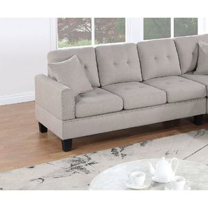 Set Divano Sezionale 2 Pezzi in Velluto Trapuntato Mushroom Tweeted, Mobili Soggiorno con Borchie, Divano LAF, Chaise Longue RAF, Confortevole - Product Image 4