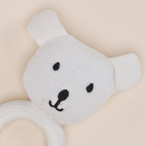 Premium Quality Organic Bamboo White Rattle Toy for Baby - Product Image 3