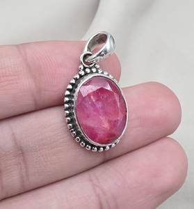 Pendentif rubis en argent sterling 925, bijoux en pierres précieuses naturelles pour femmes, fabricant en gros, OEM - Product Image 6