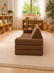 Sofá Modular Marrón Moderno para Niños de Emerald Sofa, Sofá de Juego para Apartamento, Tela Premium Personalizada, Muebles Ecológicos Aptos para Niños - Product Image 3