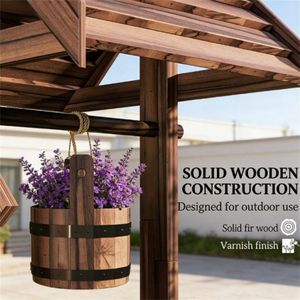 Vaso per Fiori in Legno Carbonizzato, Eleganti Fioriere e Vasi Decorativi - Product Image 2