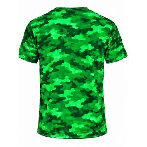 T-shirt vert uni pour homme, manches courtes, col rond, décontracté, imprimé, 100% coton, séchage rapide, respirant, personnalisé, pour entraînement sportif, taille XS - Product Image 2