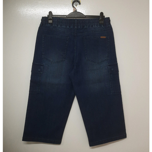 Shorts Cargo de Mezclilla para Hombre de Alta Calidad con Mezcla de Algodón Transpirable, Cintura Ajustable y Lavado Azul para un Estilo Moderno de Verano - Product Image 4