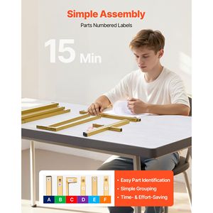 Supporto per fondale ad arco quadrato in metallo dorato da 2,4 m per feste - Facile da montare e struttura stabile - Product Image 6