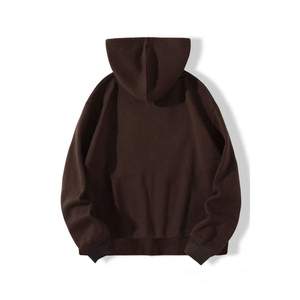 เสื้อฮู้ดซิปผู้ชายผ้าฝ้าย 100% ทรงโอเวอร์ไซส์  โลโก้ตัวอักษรประดับเพชรด้านหน้า  OEM เสื้อผ้าลำลองสำหรับฤดูหนาว - Product Image 3