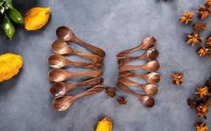 Cucharas de Madera de Diseño Clásico, Mango Corto, Ecológicas, Duraderas, Capacidad de 10 ml, Tazón Redondo para Uso en la Cocina - Product Image 6