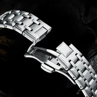 Montre à quartz Mark Fairwhale pour homme, acier inoxydable, diamètre 43 mm, résistance à l'eau 3 ATM, montre-bracelet de ville et d'affaires FW-5860