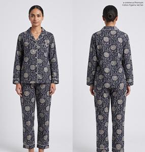 Conjunto de Pijama de Algodón para Mujer, Ropa de Dormir Estampada, Traje de Noche con Botones y Bolsa de Almacenamiento a Juego, para Viaje - Product Image 3