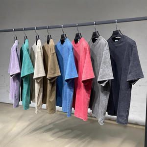 เสื้อยืดโอเวอร์ไซส์ทรงยูนิเซ็กซ์ ล้างสีแบบแอซิดวอช ผ้าคอตตอนหนา ย้อมสีแบบวินเทจ สตรีทแวร์ รับผลิตแบบ OEM ODM ขายส่ง - Product Image 6
