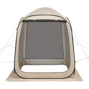 Beige 6 X 6 ft Pop-Up Screen House <b>Tent</b> <b>for</b> 4-6 People Portable Screened Canopy Carry Bag Netting Sides Ground Stakes <b>for</b> <b>Garden</b> - Product Image 1