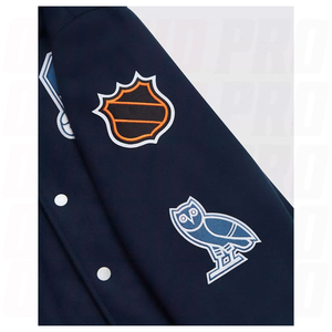 Veste varsity pour homme Toronto Maple Blue Full Snap, personnalisable, streetwear haut de gamme, style hockey, édition limitée, vêtements d'extérieur varsity - Product Image 4