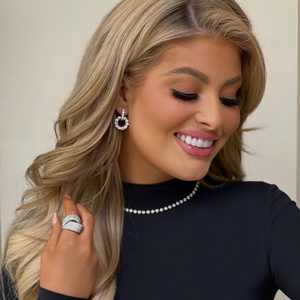 Lab Grown <b>Diamond</b> Statement Hoop <b>Earrings</b> Wholesale 14k Solid Gold Round Cut Huggie Latch Clasp Drop Unique <b>Dangles</b> Manufacturer - Product Image 4