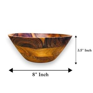 Bol en bois d'acacia naturel durable, non toxique, poli à la main, multi-usages, incassable, ensemble de bols en bois écologiques - Product Image 6