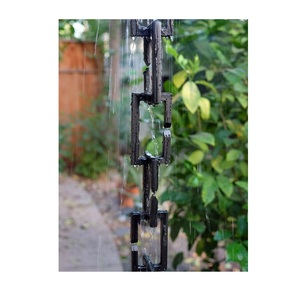 Chaîne de pluie en métal haut de gamme, fabriquée à la main, alternative durable au drainage des eaux de pluie pour des espaces extérieurs élégants - Product Image 3