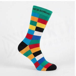 North Approach Crew <b>Socks</b> Striped Rainbow Pattern Breathable Knitted for Adults Summer Casual Wear - Product Image 3