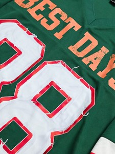 Maillot de football américain OEM pour homme, manches longues, col rond, maille, 240 GSM, polyester, coupe oversize, épaules tombantes, style streetwear - Product Image 4