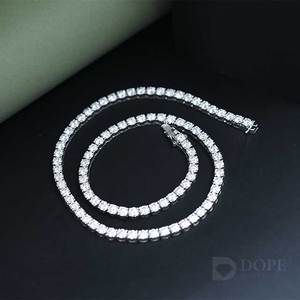 Collier chaîne cubaine Miami en argent sterling 925 avec diamant de laboratoire, bijoux hip-hop unisexe pour cadeau de fête - Product Image 2
