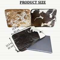 Funda para Portátil 2026 de Piel Vacuna Multifuncional con Cierre, Funda Protectora y Bolsa para Portátil de 15.6 Pulgadas, Personalizable, de Cuero Genuino Premium