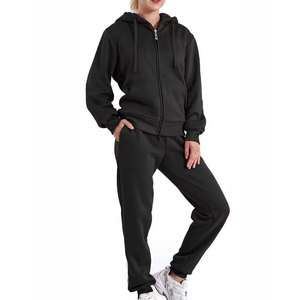 Women's Casual Winter Zipper Tracksuit Set Breathable Quick Dry 100%Cotton Streetwear Casual Athletic Wear <b>Zip</b> <b>Up</b> Tracksuits - Product Image 5