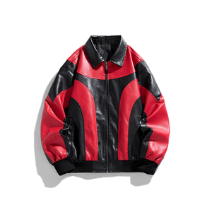 Blouson universitaire en cuir personnalisé pour homme avec broderie de logo sur le devant, style streetwear hivernal, options de couleur et de broderie personnalisées - Product Image 1