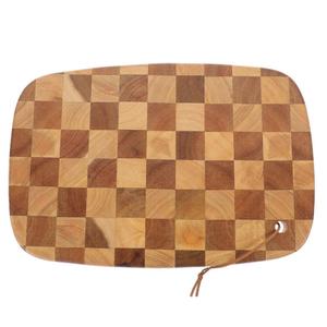 Ensemble de planches à découper en bois d'acacia de qualité supérieure, ovales, à motif damier, pour la cuisine, la viande, le fromage et les légumes - Product Image 5