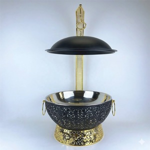 Luxury Stainless Steel <b>Chafing</b> <b>Dish</b> Round <b>Buffet</b> Food Warmer Ornate Stemless Wine Glass <b>Set</b> for Wedding Hotel Catering - Product Image 5