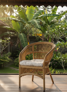 Silla Tapizada de Bambú Fabiano, Asiento Elegante y Cómodo para Sala de Estar, Espacios Exteriores, Uso en Hoteles, Mueble Perfecto para el Hogar - Product Image 3