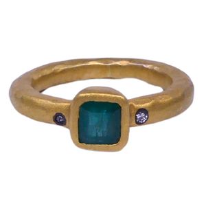 Pierre précieuse émeraude diamant multicolore classique traditionnelle, dernier modèle, cadeau de fiançailles et de mariage, plaqué or, argent sterling, unisexe, raffiné - Product Image 3