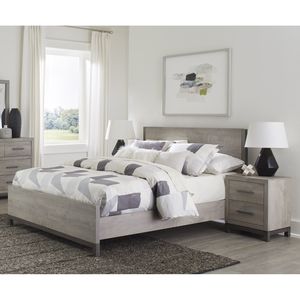 Mobili Moderni Premium per Camera da Letto - Letto Matrimoniale in Melamina di Alta Qualità, Finitura Grigio Chiaro - Product Image 5