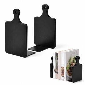 Porte-livres géométriques contemporains rectangulaires en bois de teck vert, fabriqués à la main |   Organiseurs de bureau en gros - Product Image 3