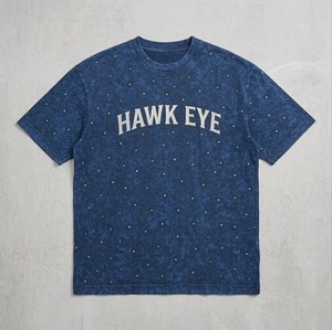 T-shirt de sport pour homme Hawk Eye de qualité supérieure, doux, respirant, anti-rides, pour l'entraînement physique et le quotidien, imprimé bleu - Product Image 6