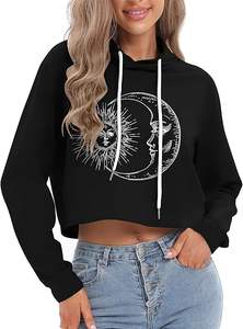 Sweat-shirt à capuche court pour femme avec logo personnalisé – Léger, décontracté, style streetwear - Product Image 4